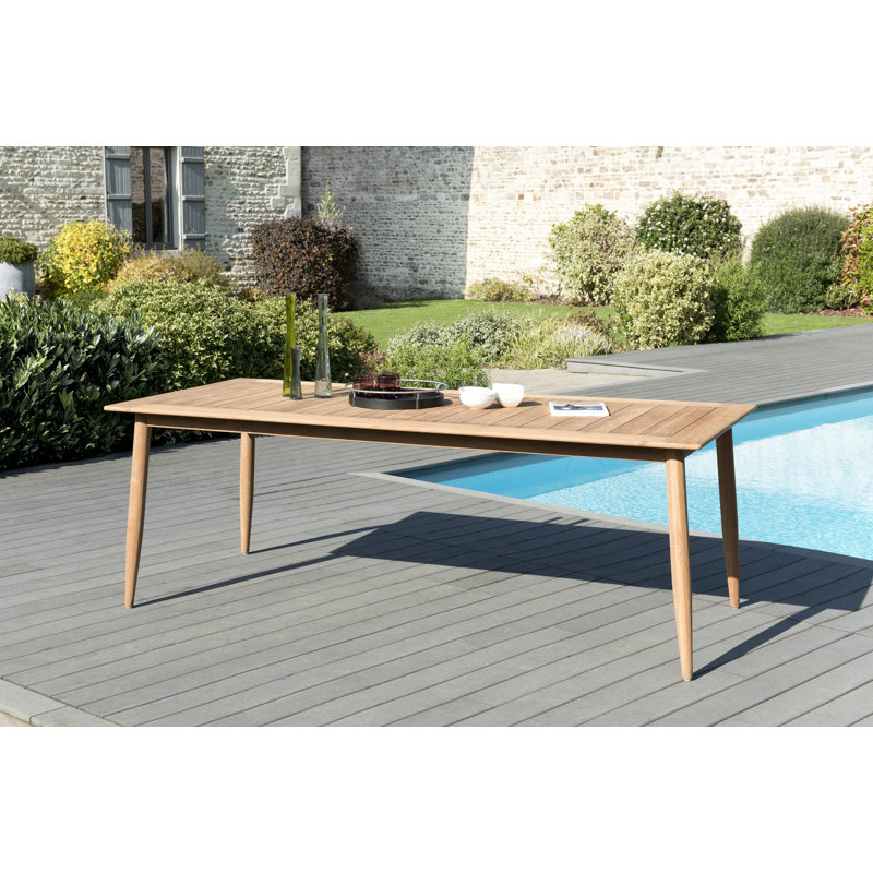 Woehler Rectangular Teak Outdoor Dining Table , 220cm cm W 100cm cm D