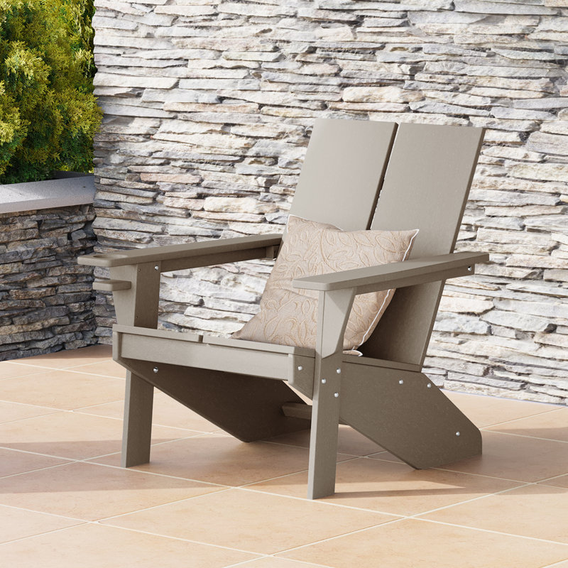 Chaise Adirondack moderne en poly, Bois patiné