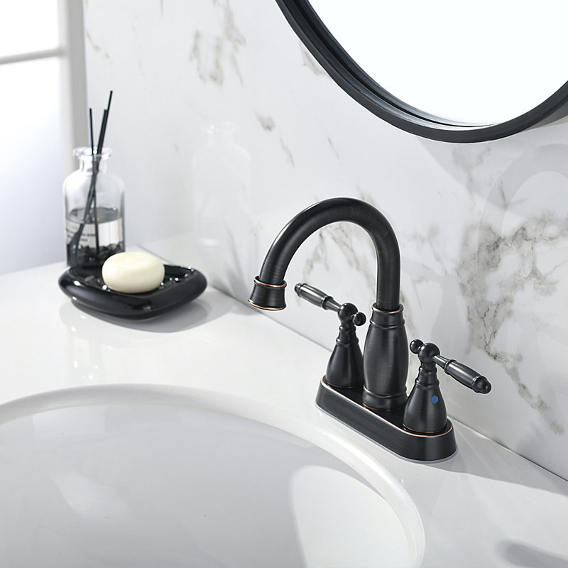 2-handle Bathroom Faucet with Drain Assembly, Oil Rubbed Bronze
