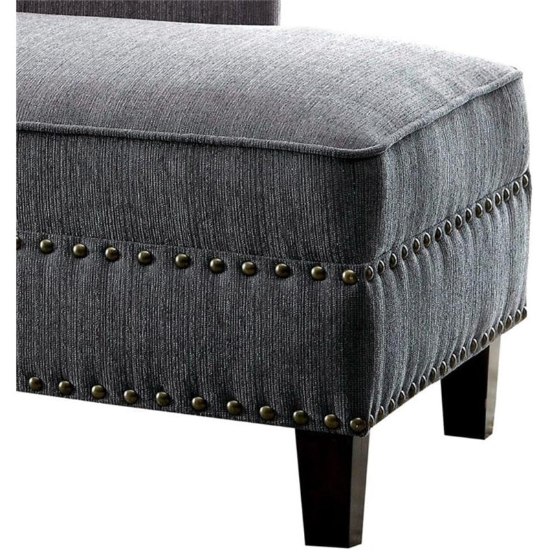 Méridienne en tissu gris, Gris