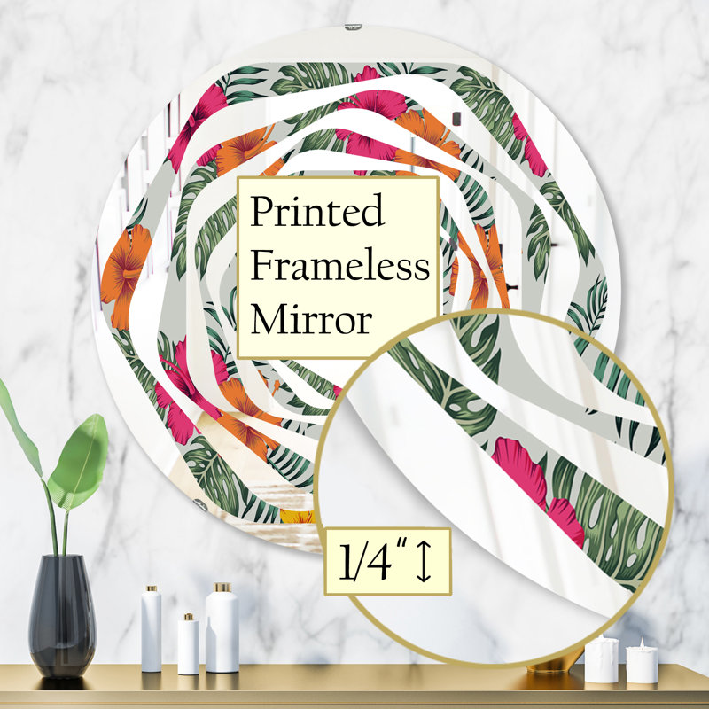 Miroir mural Leaves III, H 31,5 po x l po