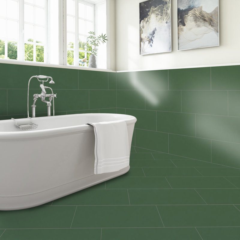 True Story 12'' W x 24'' L Porcelain Throughbody Singular Tile, Hunter