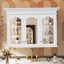 Armoire à pharmacie 40 "avec miroir, armoire de rangement pour salle de bain avec porte miroir et tablettes, armoire de salle de bain murale avec portes en verre