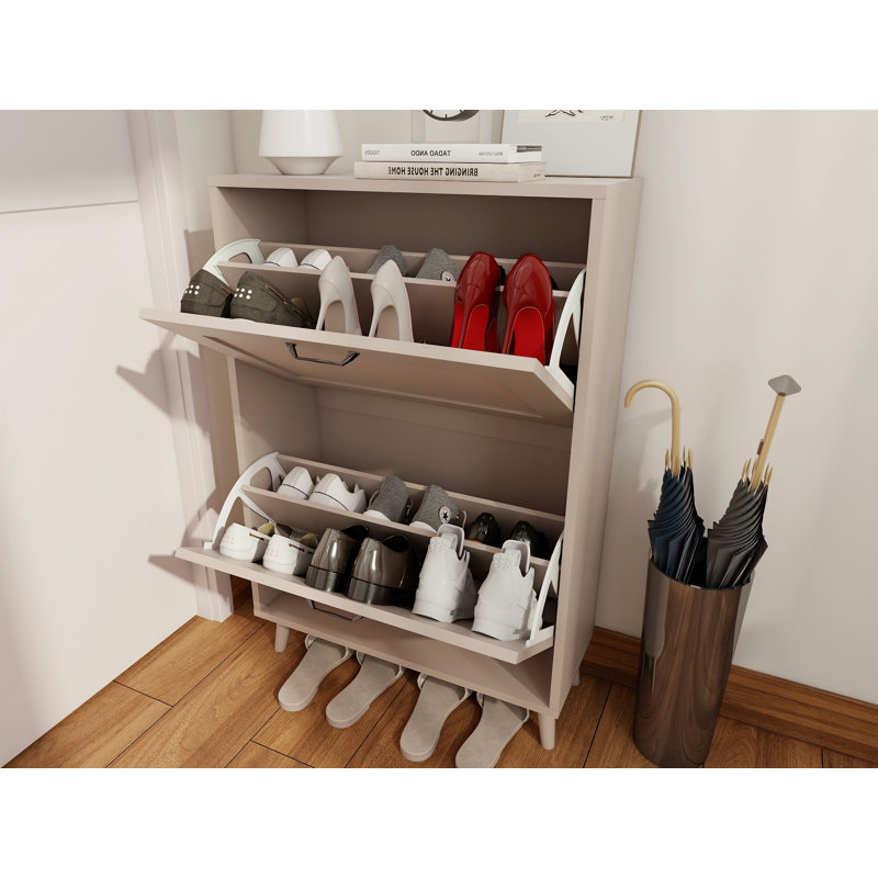 Étagère à chaussures à 2 niveaux pour vestibule - Organisateur de rangement pour chaussures stable et spacieux, conception facile d'accès, pouvant contenir jusqu'à 12 paires