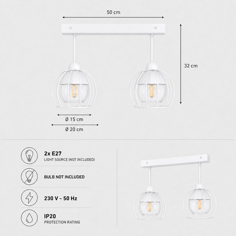 Glass Semi Flush Mount, 2