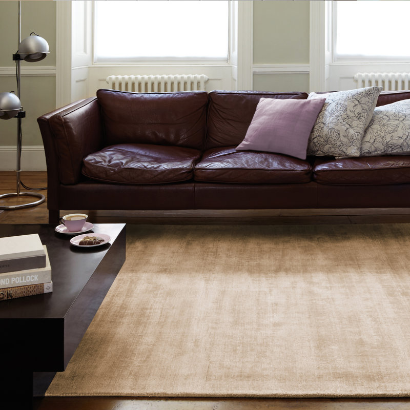 Doris Solid Colour Viscose Hand Woven Area Rug, Rectangle 160 x 230cm
