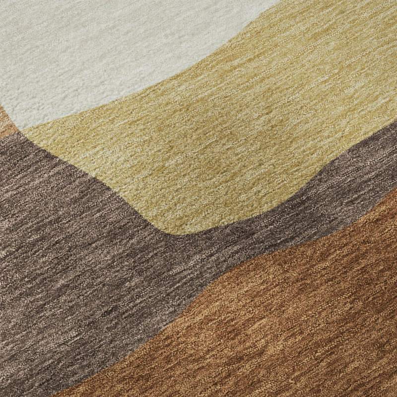 Premium Machine Washable Mayfield AMF2400 Geometric Rug, 9' x 12', Copper