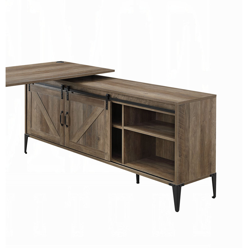 Armoire pour bureau d'écriture Zakwani, Chêne rustique