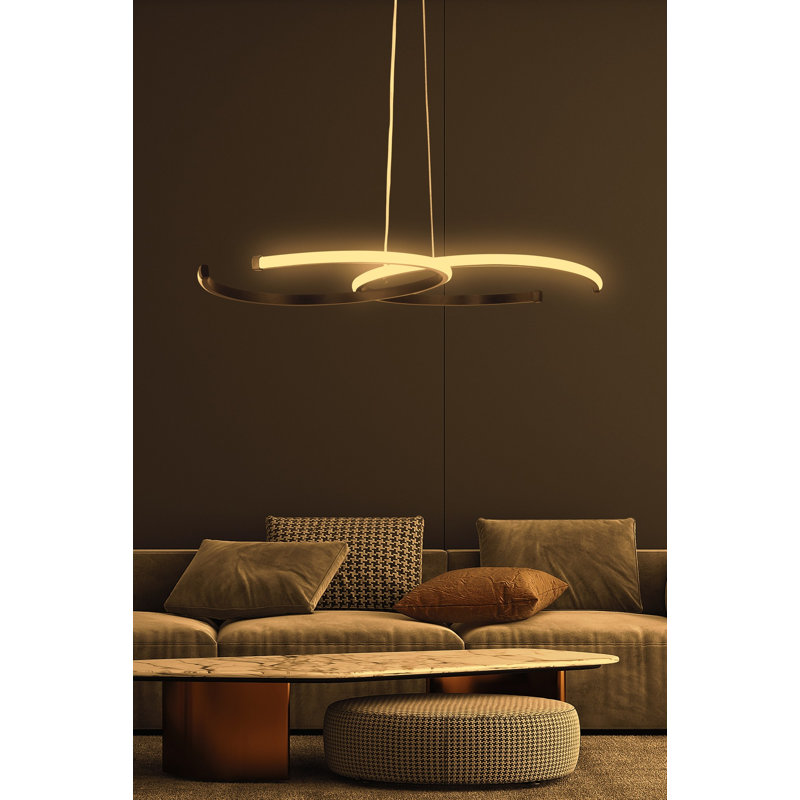 Elegant Adjustable Chandelier, Black Aluminum Body, 25.6 x 15.7 x 0.8 inches | LED Socket 4000K (40-60W) | Height Adjustable (0-31.5 inches) | Modern Lighting Fixture for Living Room & Dining Room Decor