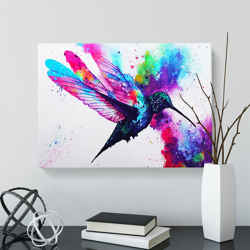 Hummingbird Splash Vol.2 Abstract - Wrapped Canvas, 35cm H x 50cm W x 3cm D