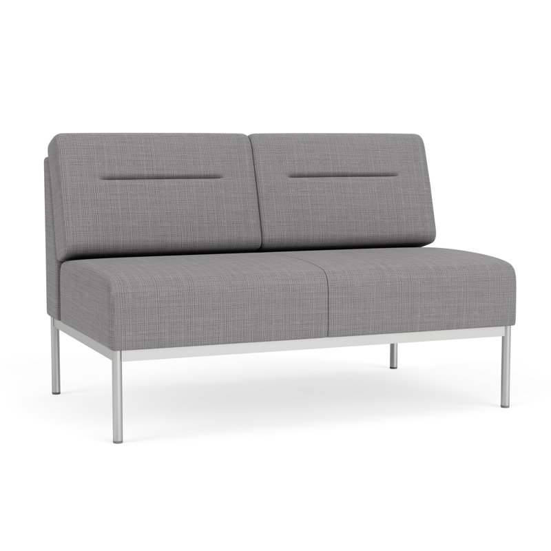 Causeuse Darsey, Sans alimentation, Argent argent, Gris chambray