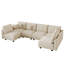 Canapé modulaire convertible 6 places en velours côtelé avec rangement, 4 coussins de dossier et 6 coussins décoratifs-1530469228