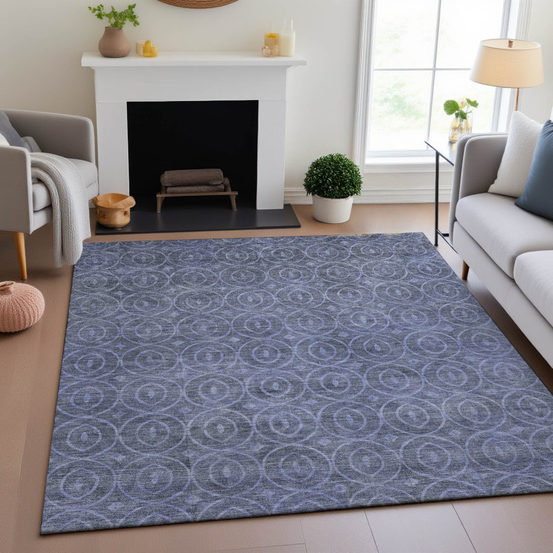 Tapis géométrique Premium lavable à la machine Barry AMF1227, Rectangulaire 8 pi x 10 pi