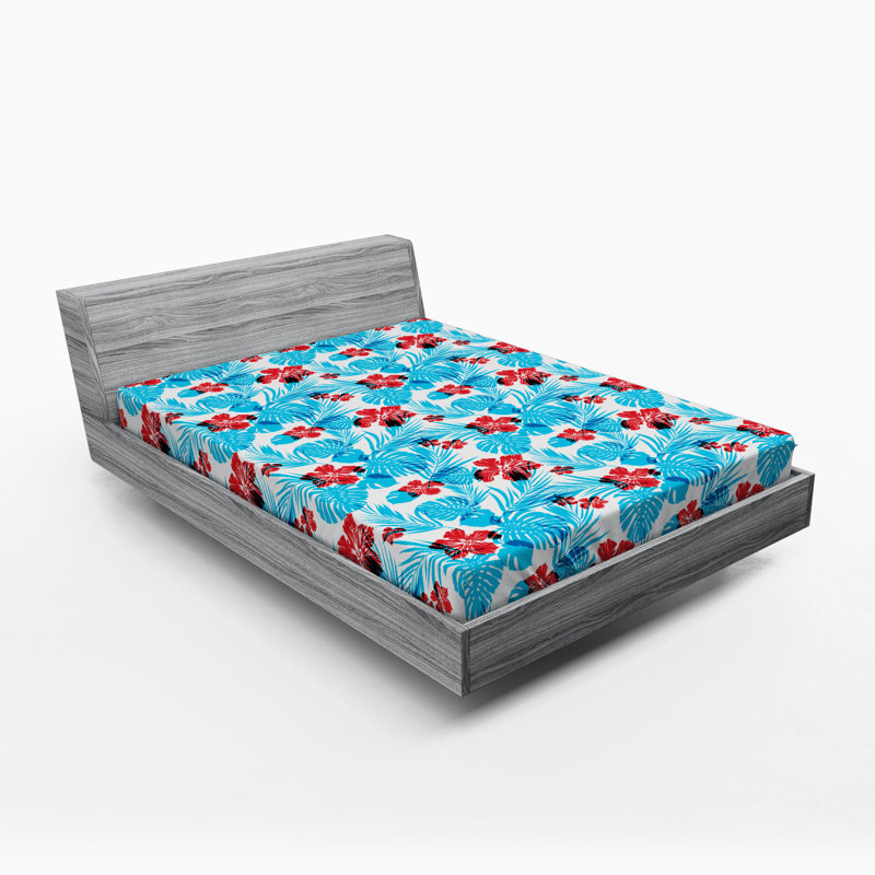 Microfiber Floral Fitted Sheet, Full Fitted Sheet