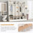 Wide Design Hall Tree with Storage Bench, Minimalist Shoe Cabinet with Cube Storage & Shelves, Multifunctional Coat Rack with 8 Hooks-1620962509
