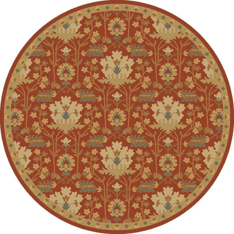 Gurusharan Wool Oriental Indoor Rug, Round 9'9"