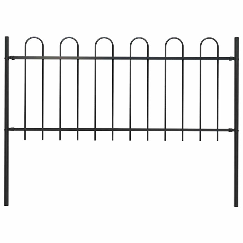 Cirincione Garden Fence with Hoop Top Steel, 150cm H x 180cm L