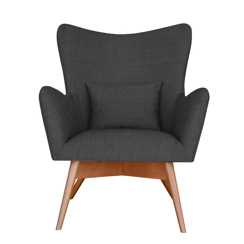 Wesley Upholstered Wingback Chair, Graphite