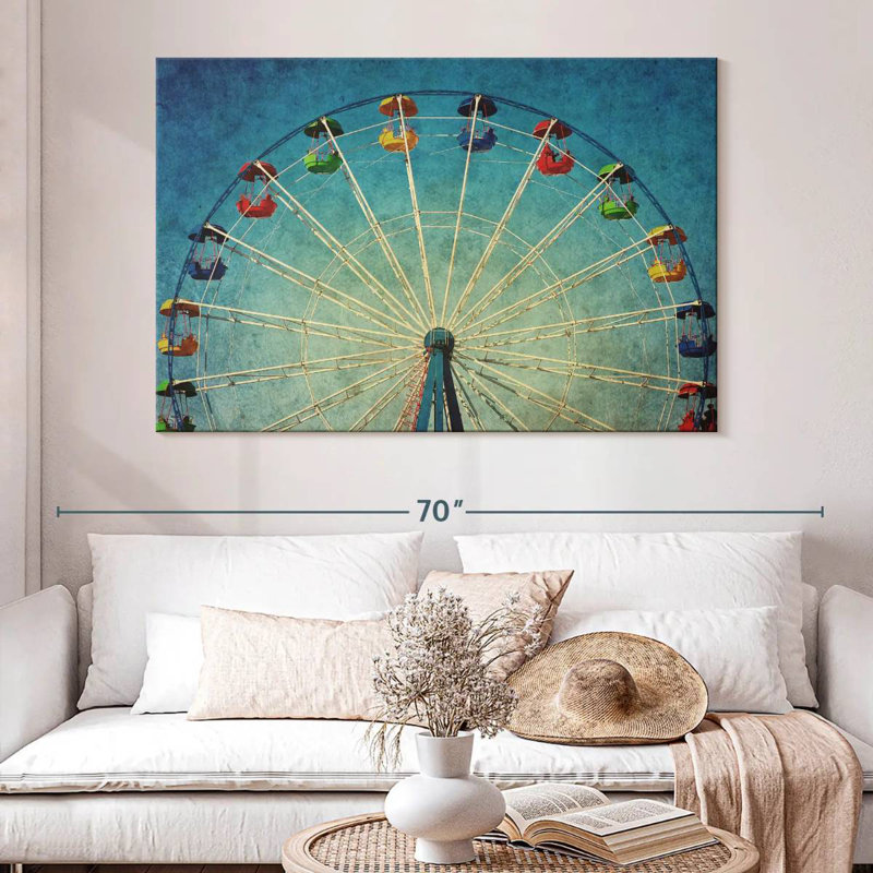 Grande roue de style rétro Kerner, H 34 po x l 51 po