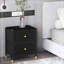 Commode pour chambre à coucher, commode avec 2 tiroirs en cuir PU, tour de rangement avec bacs en tissu, commode double, commode pour placard, salon, couloir, noir