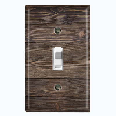 Brown Fence Nature Themed 1 - Gang Toggle Light Switch Standard Wall Plate