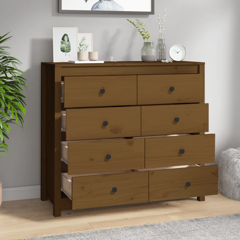 100cm Solid Wood Sideboard, Honey Brown