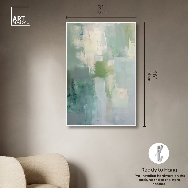 «Mossy Patch I», reproduction d'art sur toile encadrée par Art Remedy, cadre blanc, 30 x 45, H 46 po x l 31 po, Cadre blanc