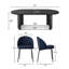 Ensemble de salle à manger 9 pièces moderne avec guéridon ovale 79 po et 8 chaises rembourrées à dossier incurvé-113982183