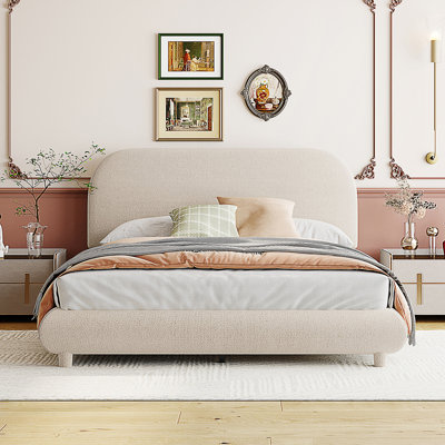 Lit plateforme en tissu d'ameublement Teddy