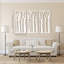 Grand art mural en bois de bouleau sculpté 3 panneaux 16 x 32 pouces Boho Home For Office | Décorations d'automne aux teintes minérales pour la maison, décorations d'automne pour le mur décoratif du salon