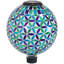 Globe terrestre extérieur en verre mosaïque 10 "avec fleurs solaires Vas Blue Cool Blossoms-451241623-462311218