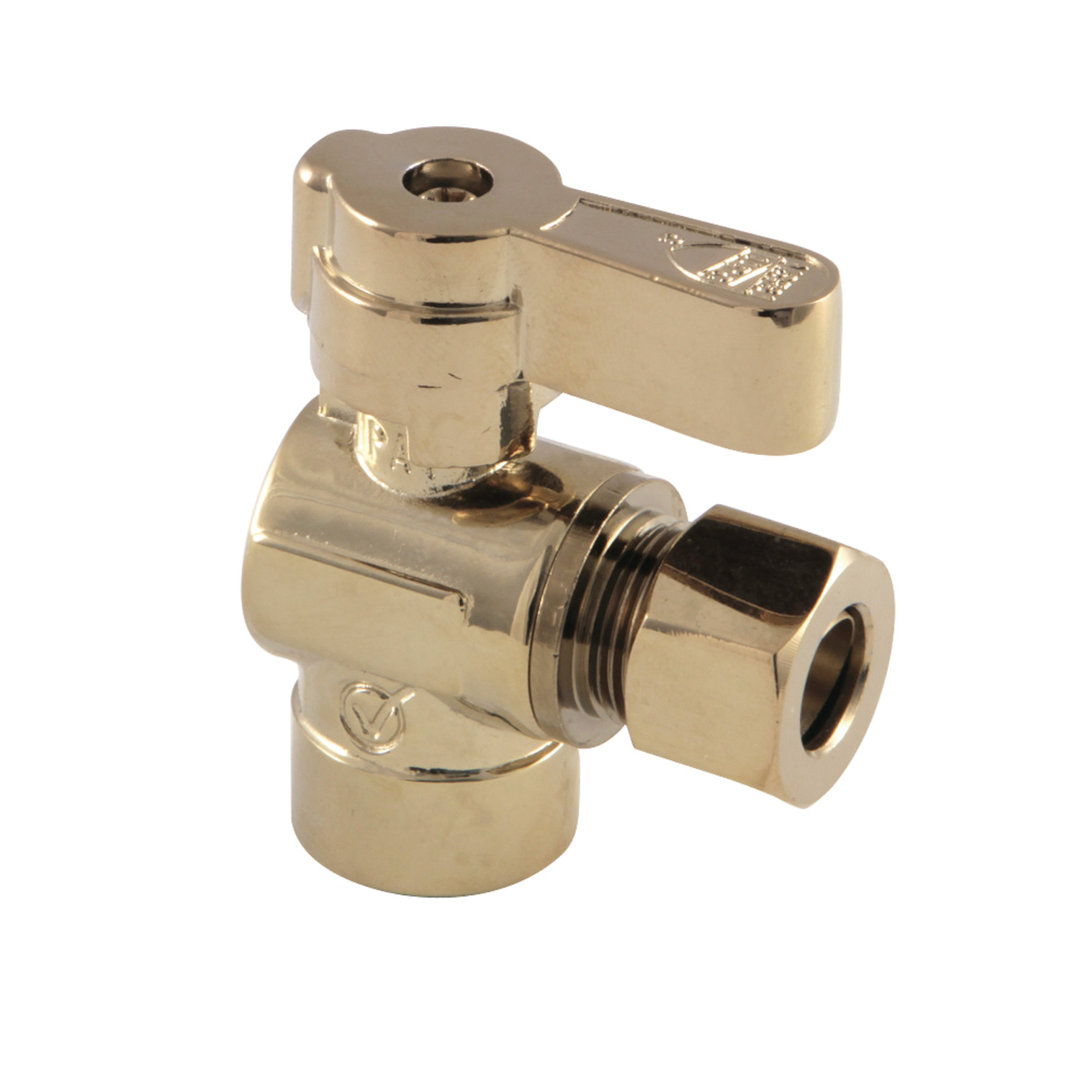 Kingston Brass Baseline 1/2-Inch Sweat x 3/8-Inch OD Comp Quarter-Turn Angle Stop Valve Kingston Brass