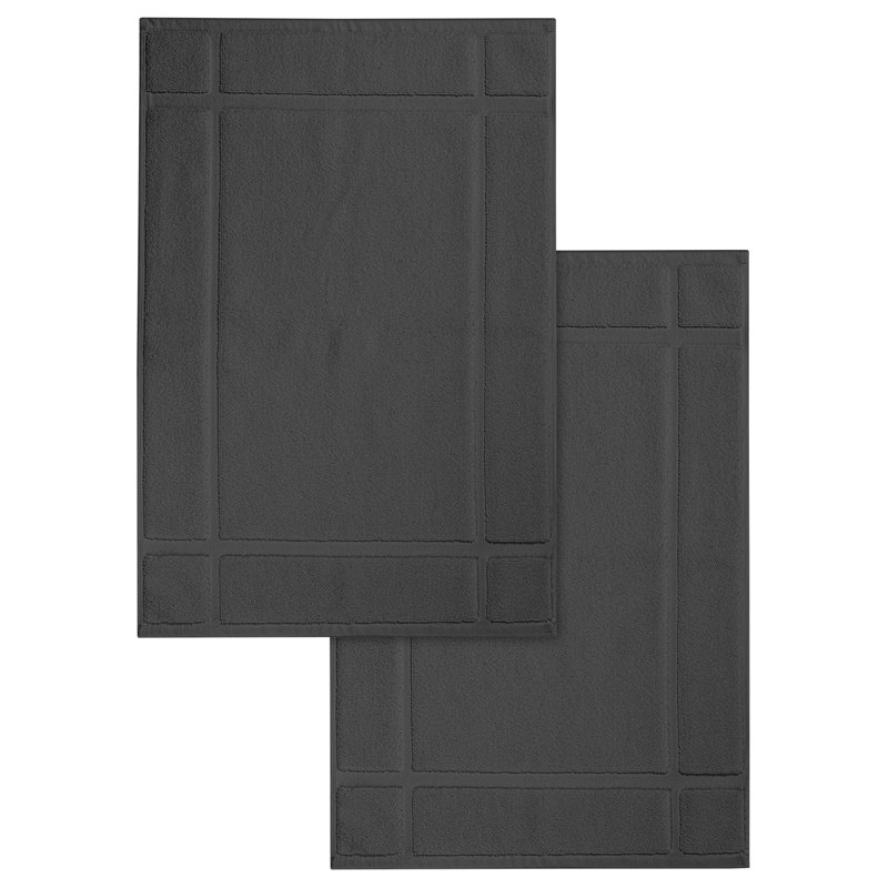 Tapis de bain - pour plancher de salle de bain - Très absorbant - Lavable à la machine, Gris, L 17 po x L 24 po
