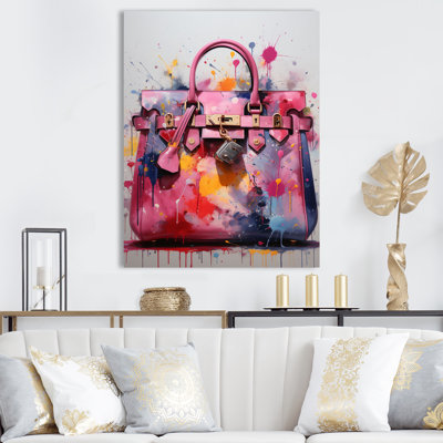 Jacely Popart Pink Bag Glamour, reproduction d'art sur toile
