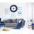 Blue Steel Large Metal Wall Clock, C4809