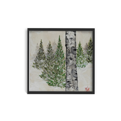 Art mural sur toile "Wintered Pines" par Karen Biery