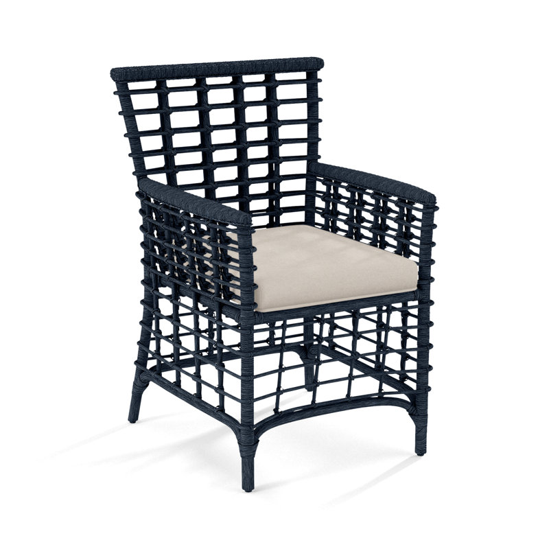 Luca Dining Armchair, Elite Dove Linen, Navy