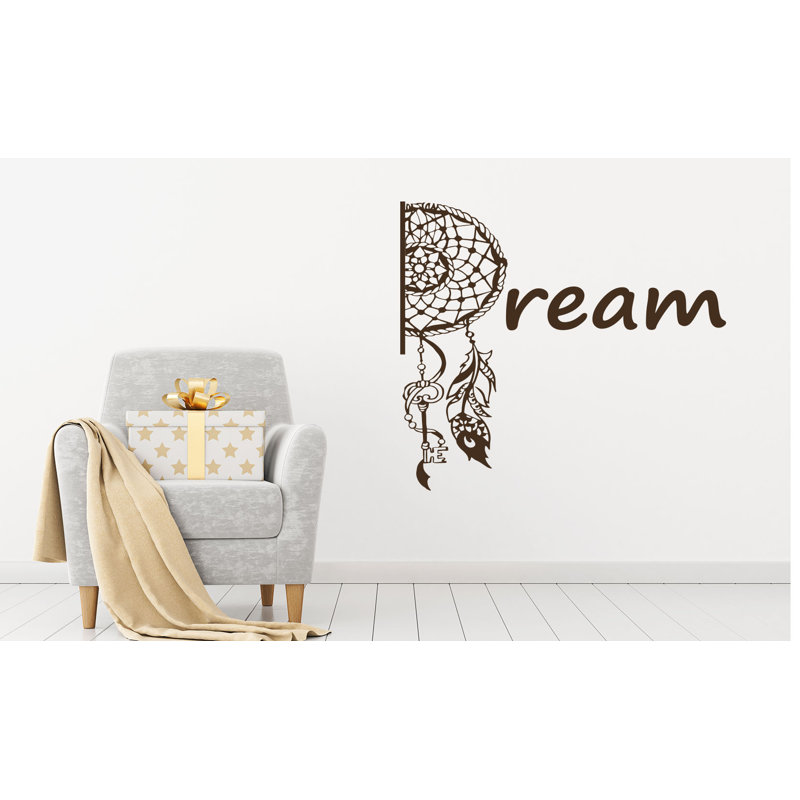 Décalcomanie murale mehndi rêve catcher, Brun