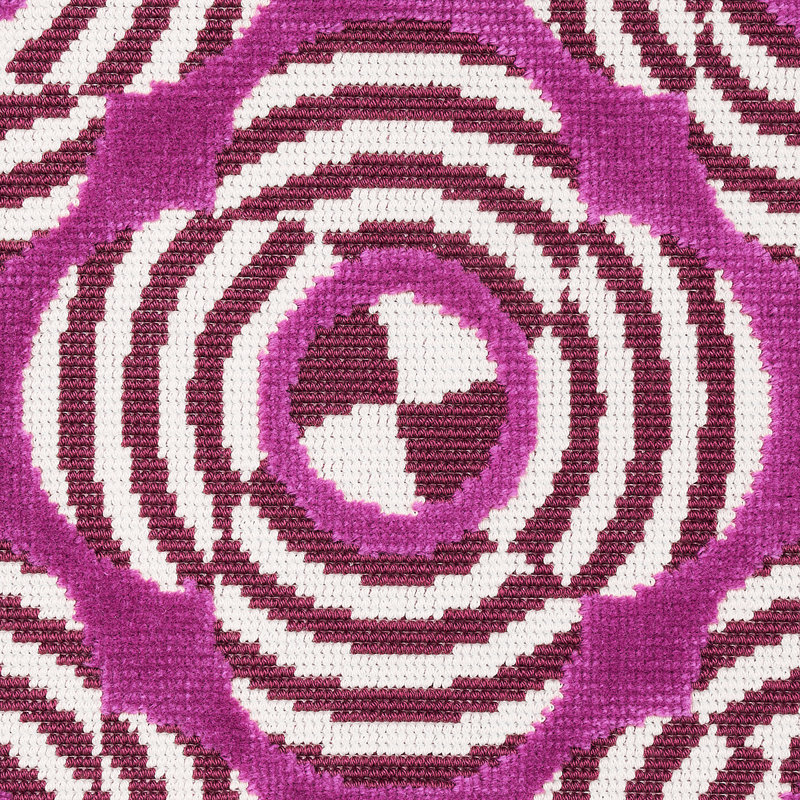Schumacher x Johnson Hartig Le Moderne Cut Velvet Fabric, Magenta