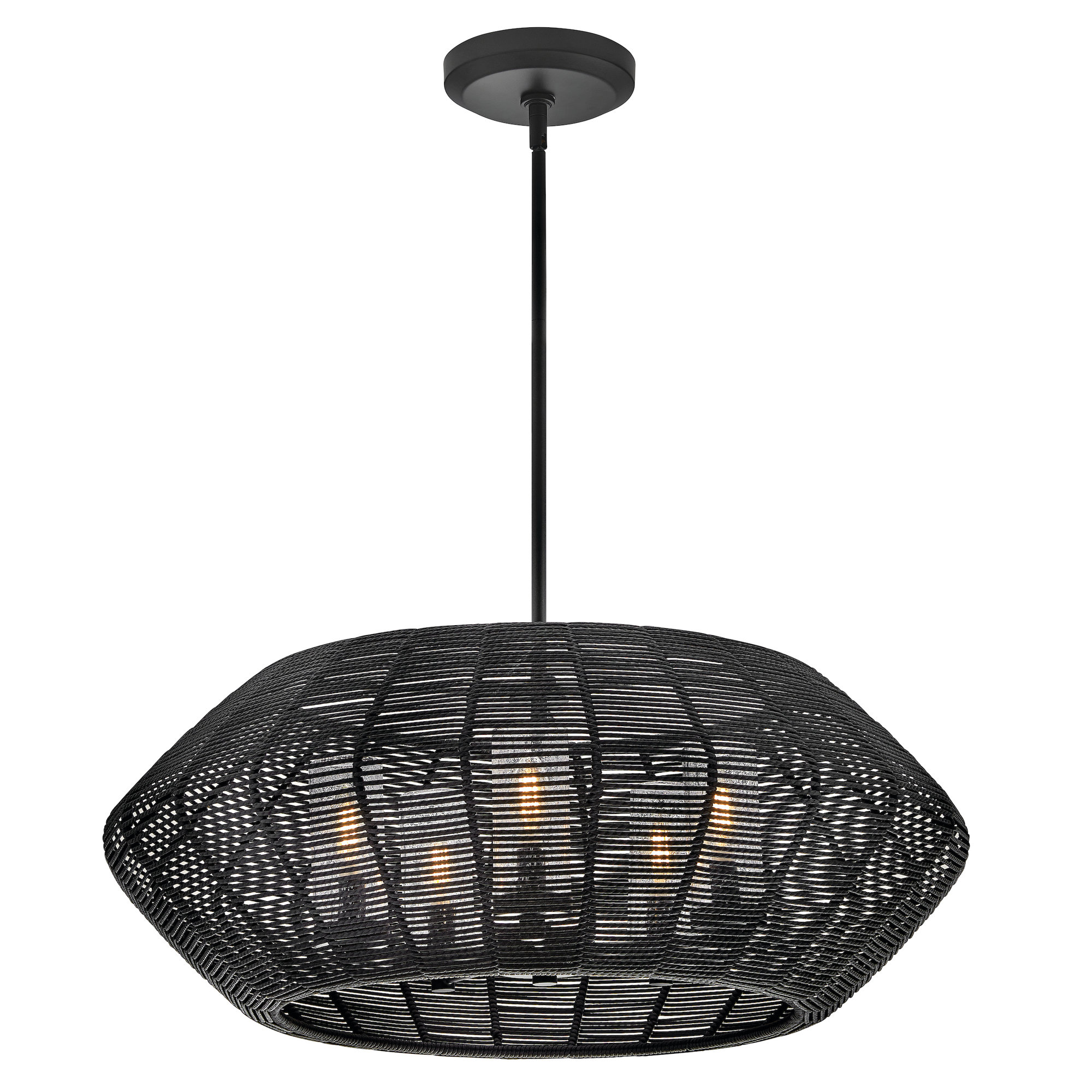 Abbey Outdoor Metal Chandelier, Black