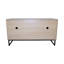 Maison de chat brun, 46,38 po x 21,77 po, 26,1 po, 76,4 lb, avec tapis à griffes, style moderne pour l'intérieur, panneau de particules + bois
