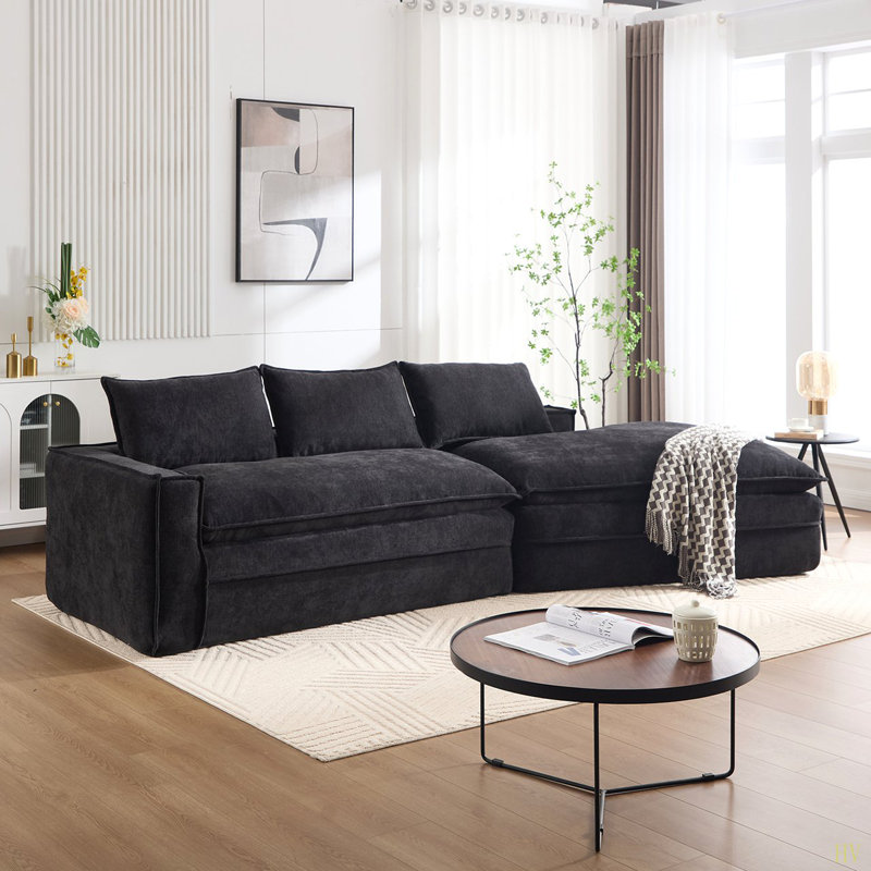 Canapé modulaire Modern, Tissu noir
