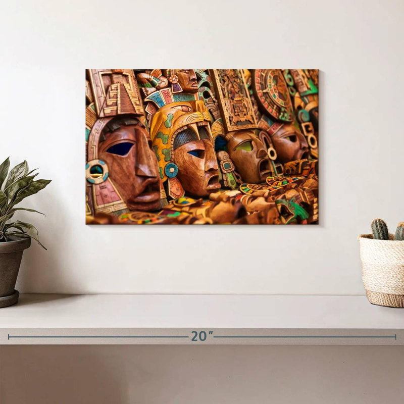 Bois sculpté mexicain, H 8 po x l 12 po