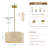 3 - Light 16.6” Dimmable Hand-Woven Drum Chandelier