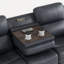 Canapé inclinable électrique Lingeswaran avec table rabattable, port USB et chargeur sans fil-112707003