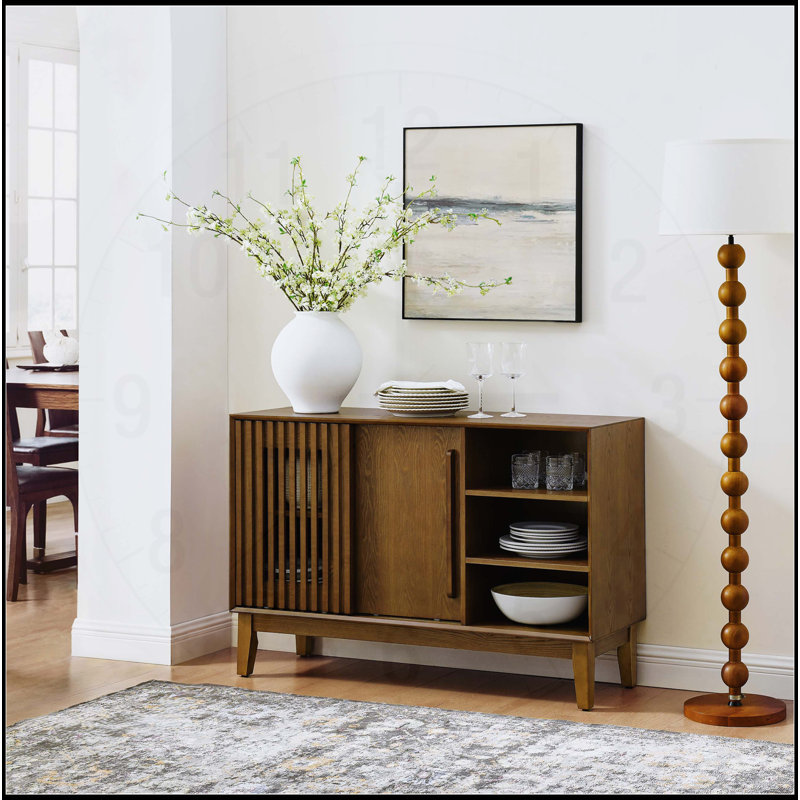 Versatile Farmhouse Style Sideboard Buffet Cabinet with Ample Storage and Solid Wood Feet for Multiple Rooms
