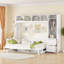 Grand lit escamotable mural avec garde-robe et rangement intégrés-160344052