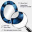 Midnight Blue Leaves Tranquility II - Miroir décoratif floral ovale sur métal-1043401345