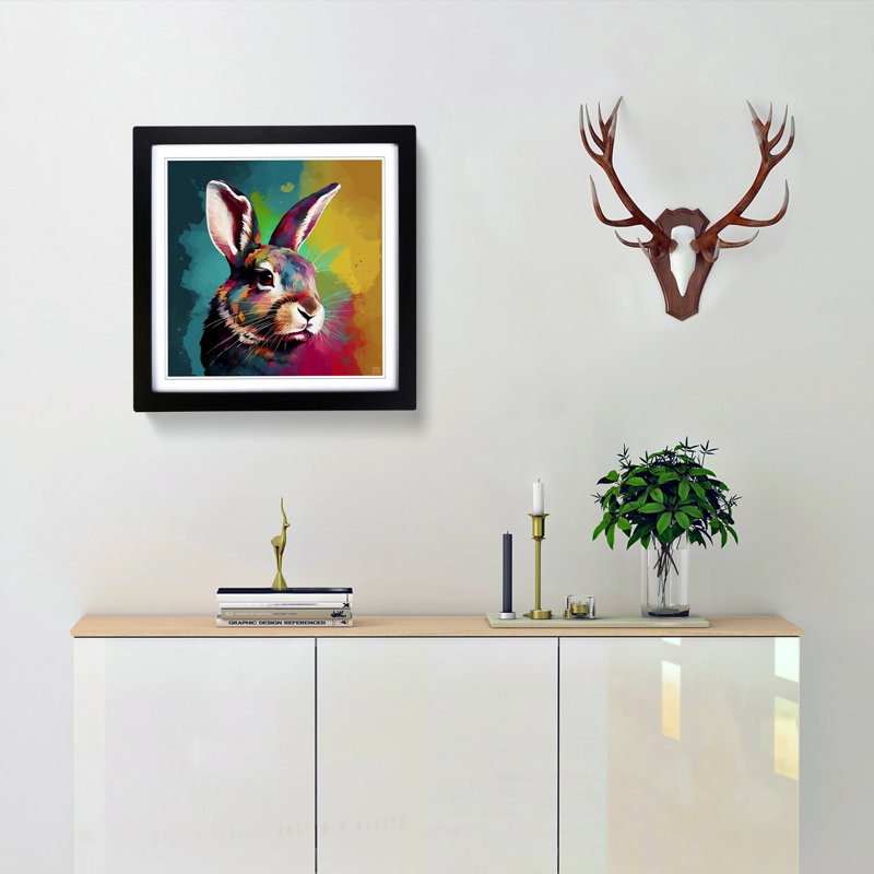 Rabbit Digital No.5 - Framed Print, Black