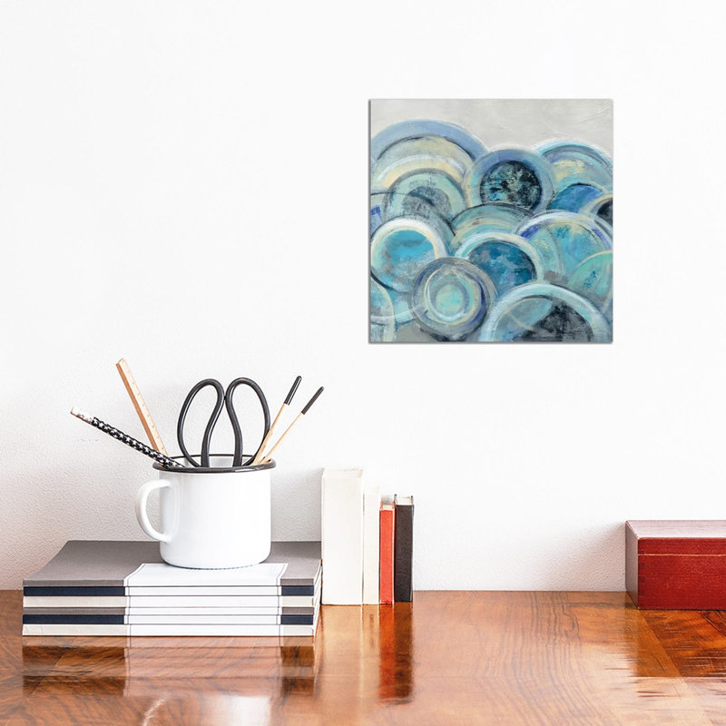Variation Blue Grey III by Silvia Vassileva - Wrapped Canvas Painting, 30.48 cm H x 30.48 cm W